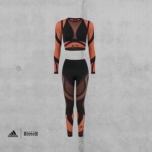 Wolford X Adidas Black and Orange Bodysuit And Leggings Only.